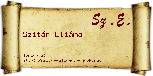 Szitár Eliána névjegykártya